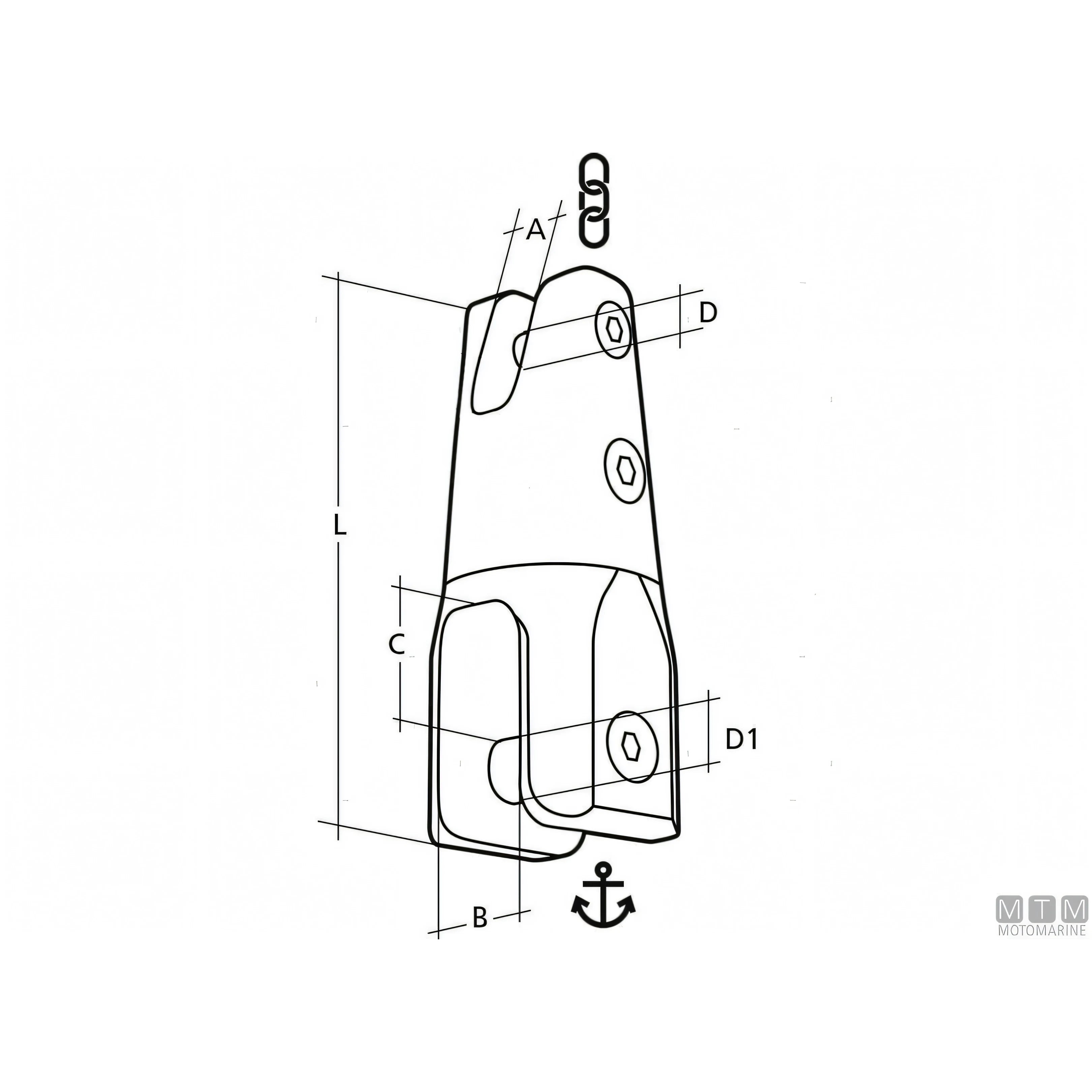 Sidermarine Giunto Ancora Girevole G70 Acciaio Inox 316 — vista 5