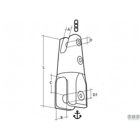 Sidermarine Giunto Ancora Girevole G70 Acciaio Inox 316 — vista 5