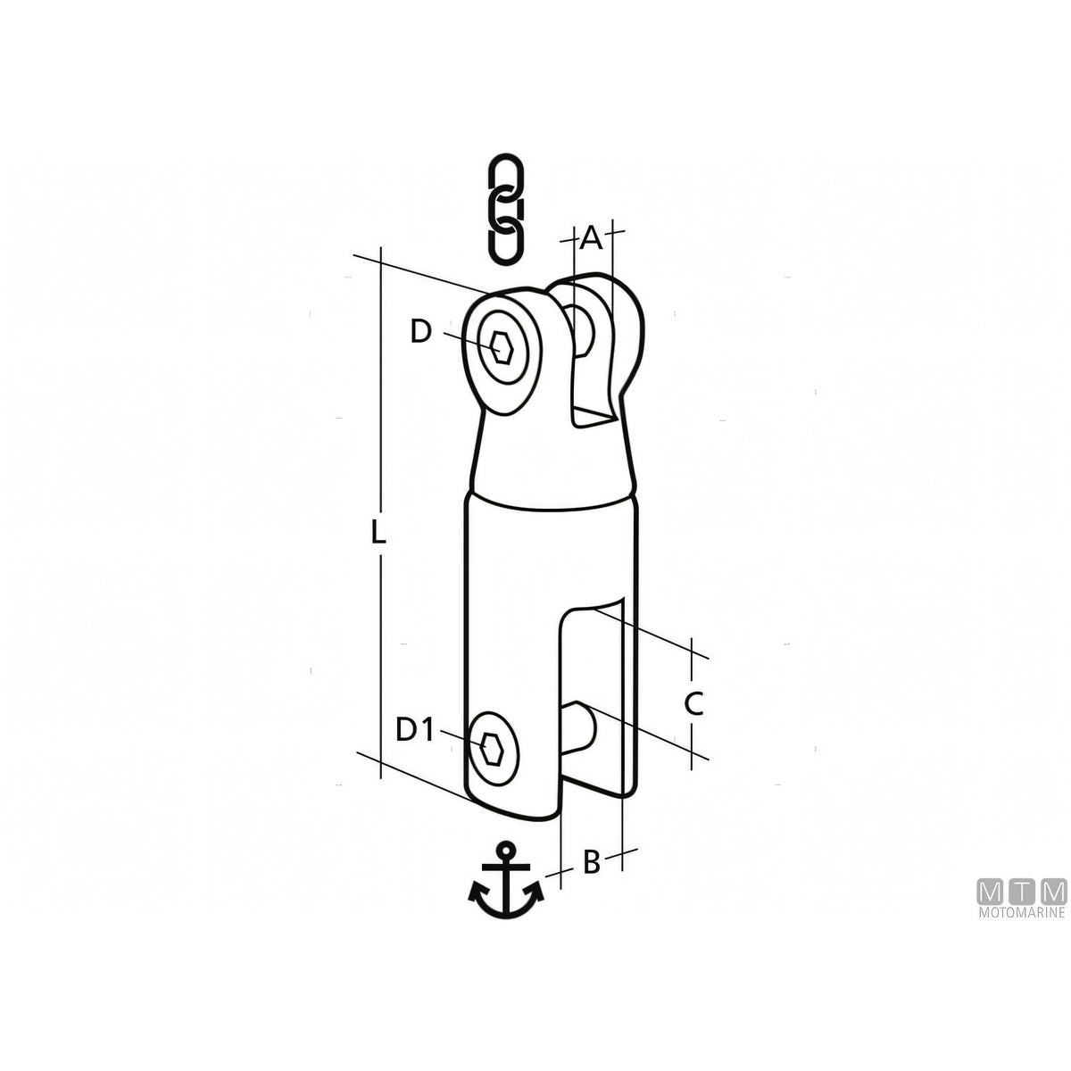 Giunto per ancora girevole per catena Ø 10/12 mm. Douglas Marine — vista 4