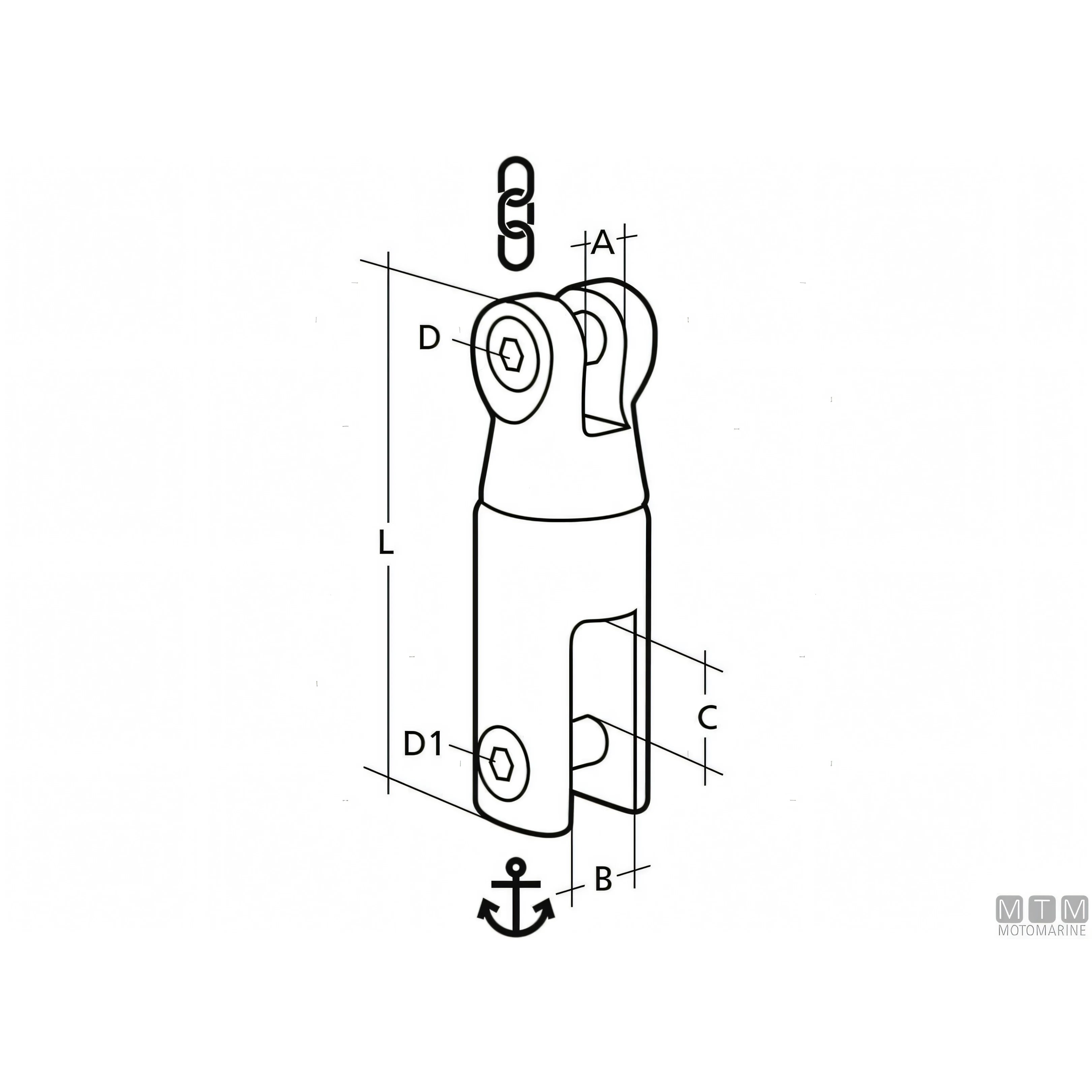 Giunto per ancora girevole per catena Ø 10/12 mm. Douglas Marine — vista 4