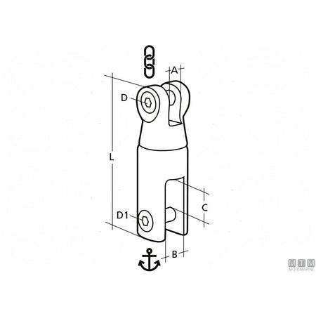 Giunto per ancora girevole per catena Ø 10/12 mm. Douglas Marine — vista 4