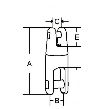 Giunto girevole Marine Town, disegno tecnico con quote