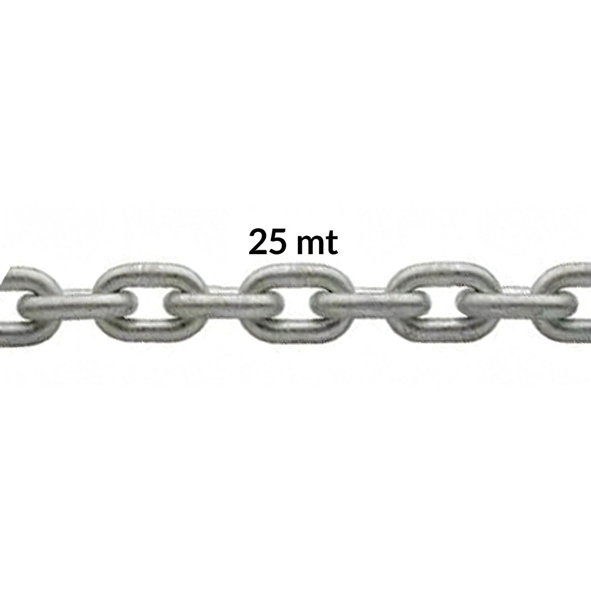 Catena calibrata zincata a caldo in mazza da 25 metri per verricello