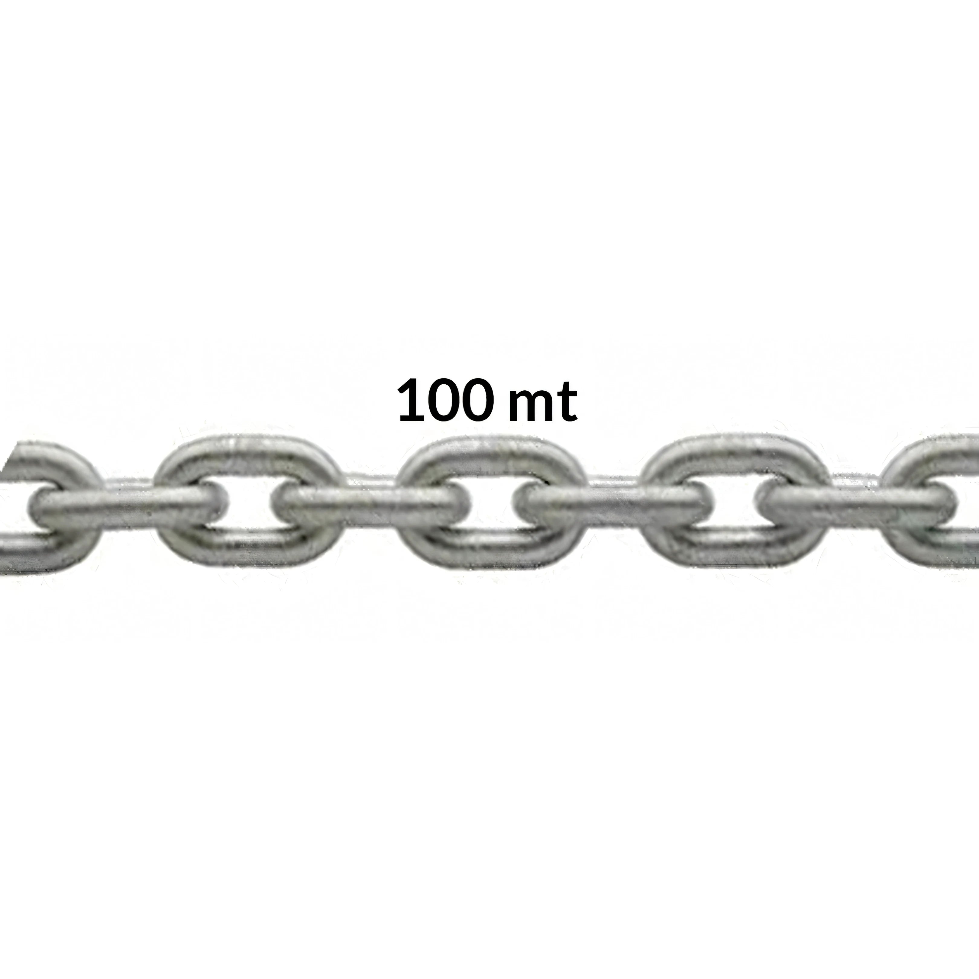 Catena calibrata zincata a caldo in mazza da 100 metri per verricello