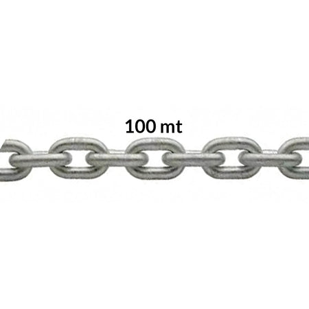 Catena calibrata zincata a caldo in mazza da 100 metri per verricello