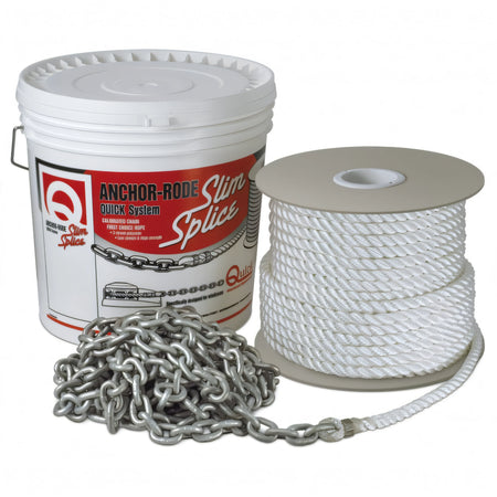 Linea di ancoraggio Quick con catena calibrata e cima giuntate Slim Splice