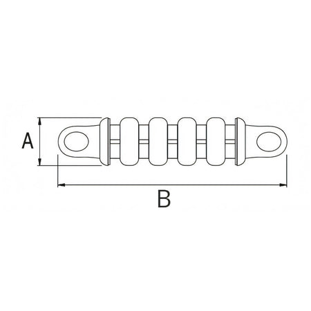 Molla d'ormeggio inox silenziata, disegno tecnico