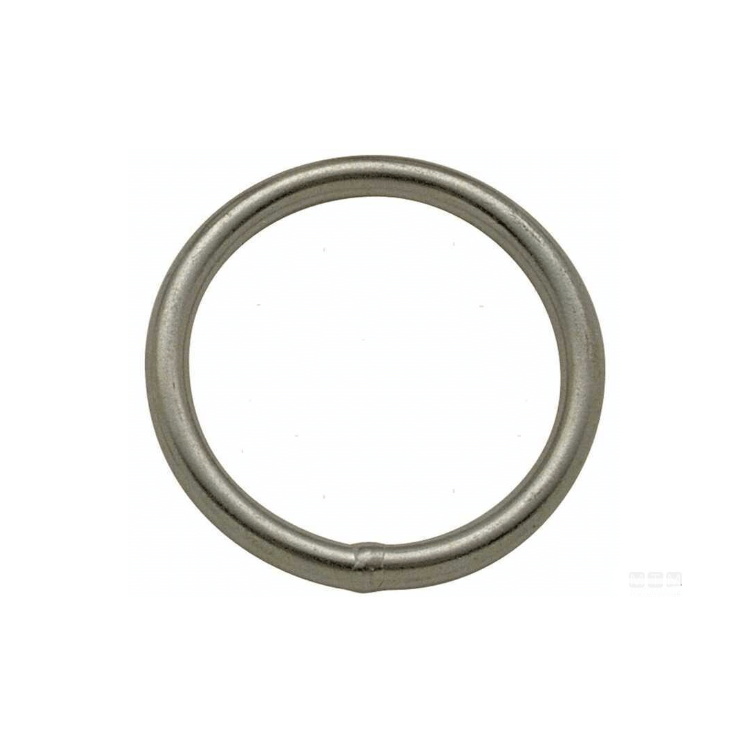 Anello circolare inox AISI 316 colore argento opaco, filo Ø 5 mm, diametro 35 mm | Onautica