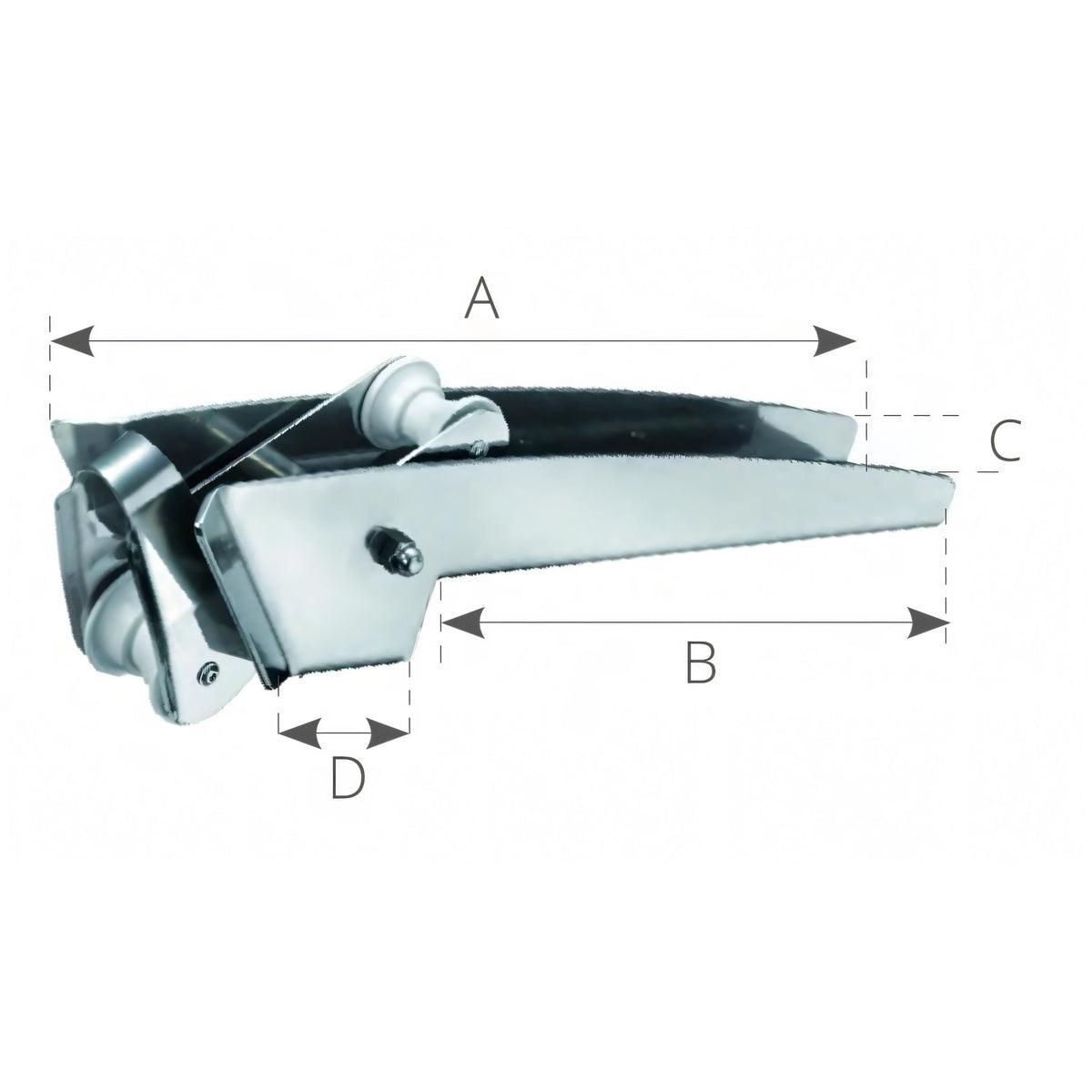 Musone inox basculante, disegno tecnico con quote