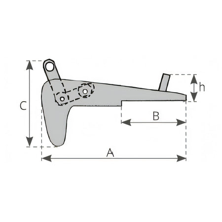 Musone inox basculante, disegno tecnico con quote