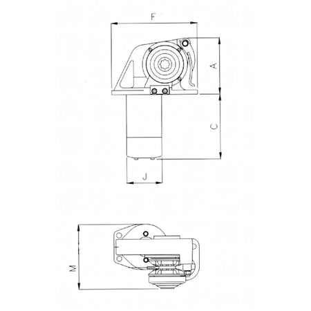 Verricello Lofrans Dorado, disegno tecnico con dimensioni