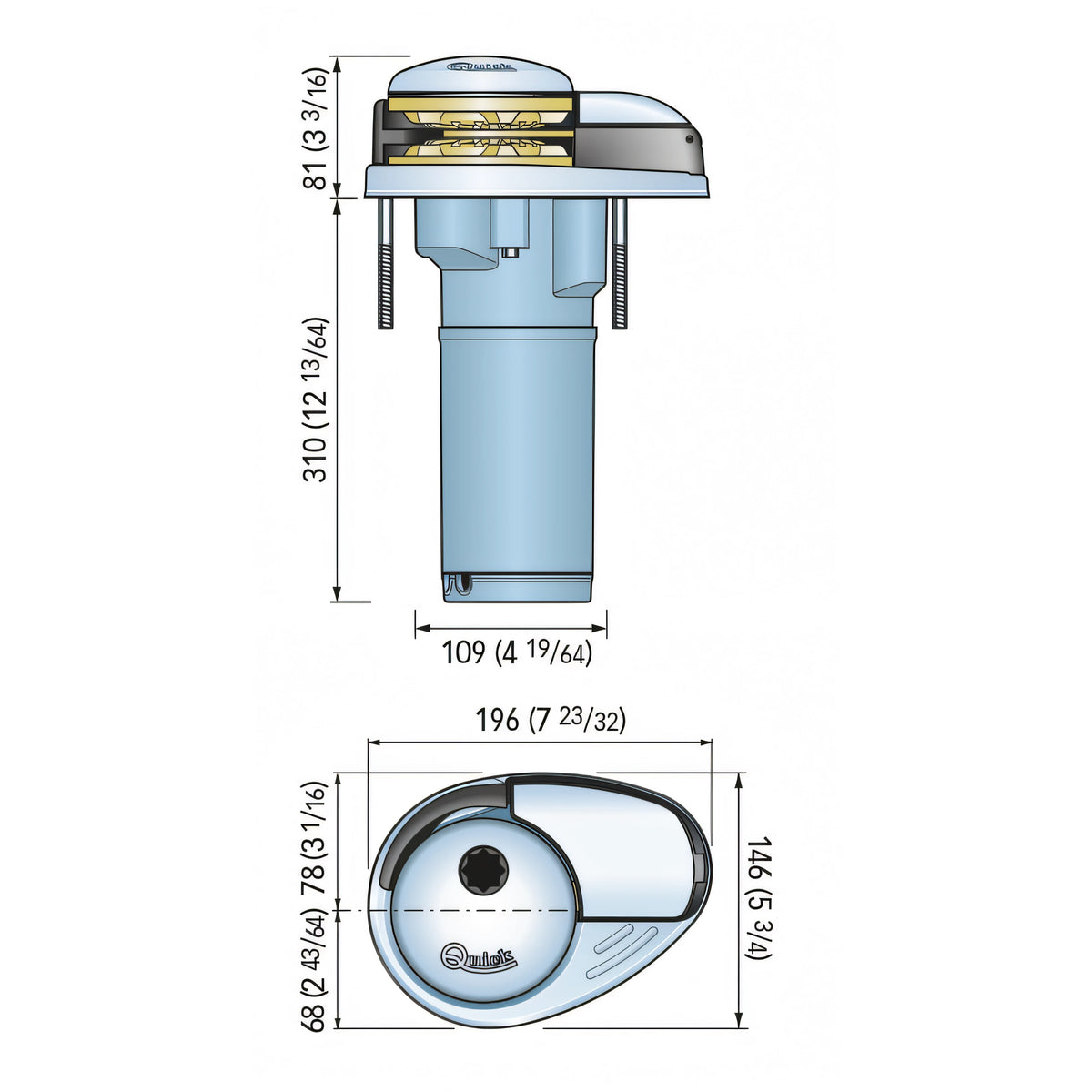 Verricello Quick DP2L 770, disegno tecnico