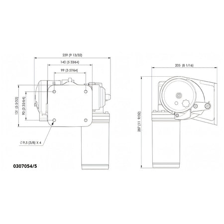Verricello Quick BL2, disegno tecnico con dimensioni