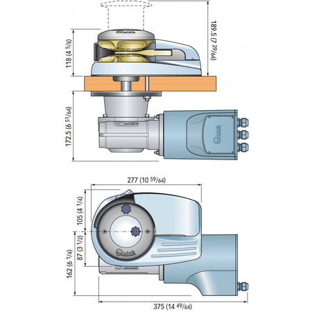 Verricello Quick Dylan, disegno tecnico con dimensioni