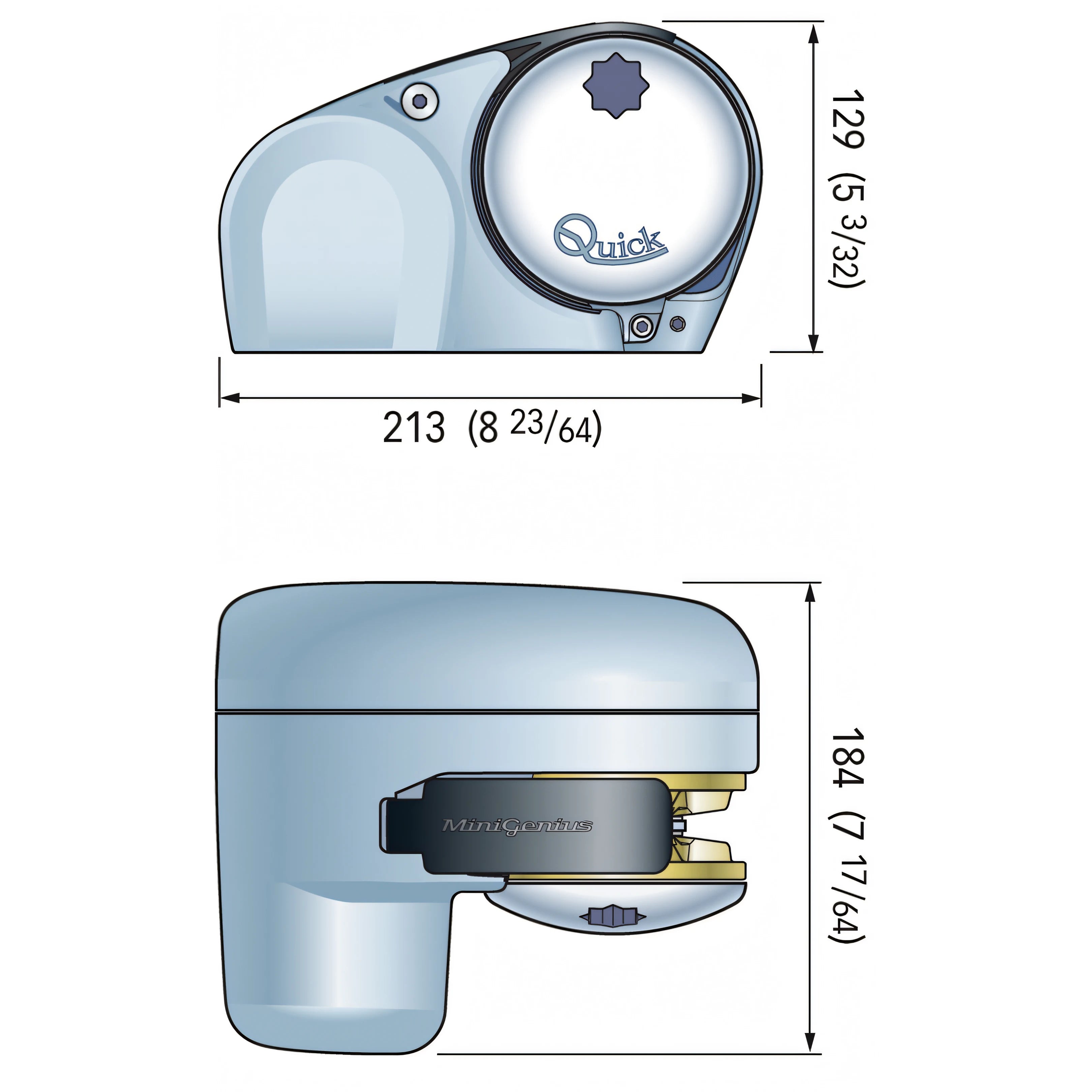 Verricello Quick MiniGenius GP2, disegno tecnico