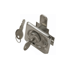 Serratura a pressione con chiave in acciaio inox cromato, piastra quadrata 50x55mm con leva girevole | Onautica