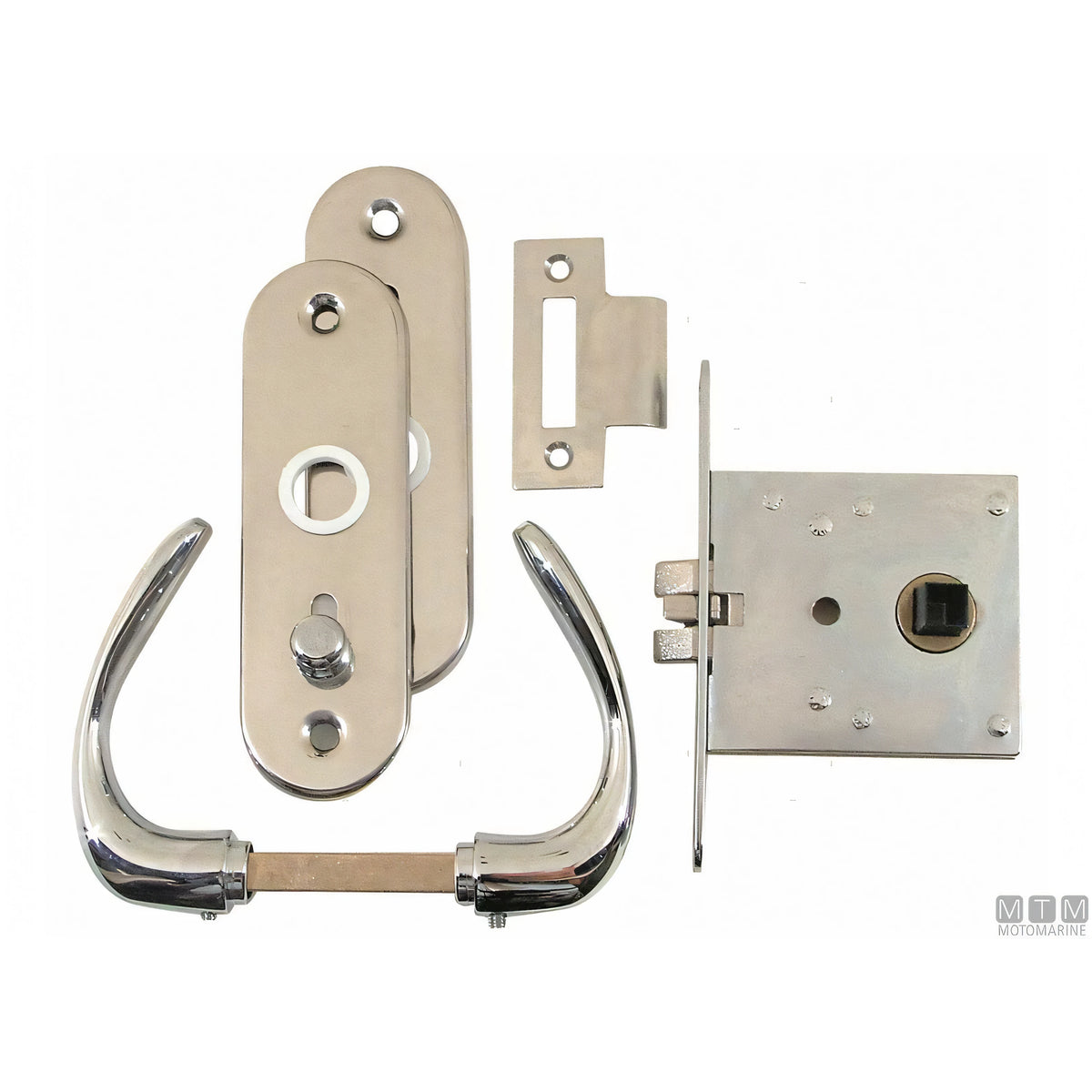 Set serratura da infilare ottone cromato con blocco interno 70 1500 — mm 68 x 60