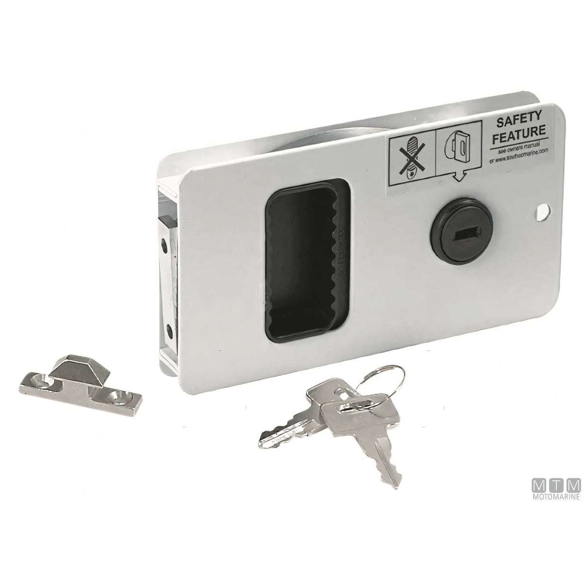 Southco Serratura a Filo Mobella Flush-Entry in Alluminio Anodizzato — Bianca