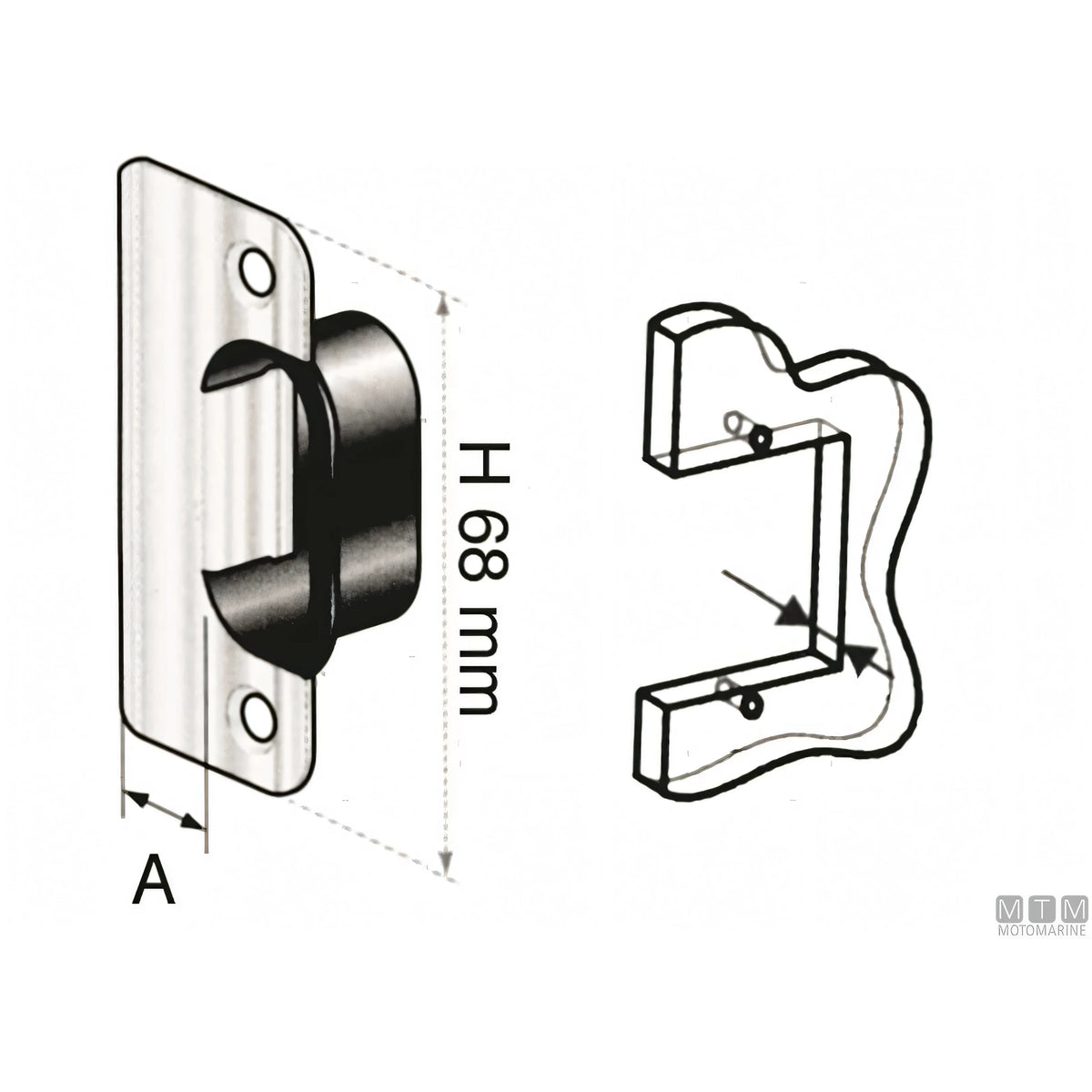 Serratura Southco Omni Spring Bolt con blocco interno in acciaio inox — >12,7 mm