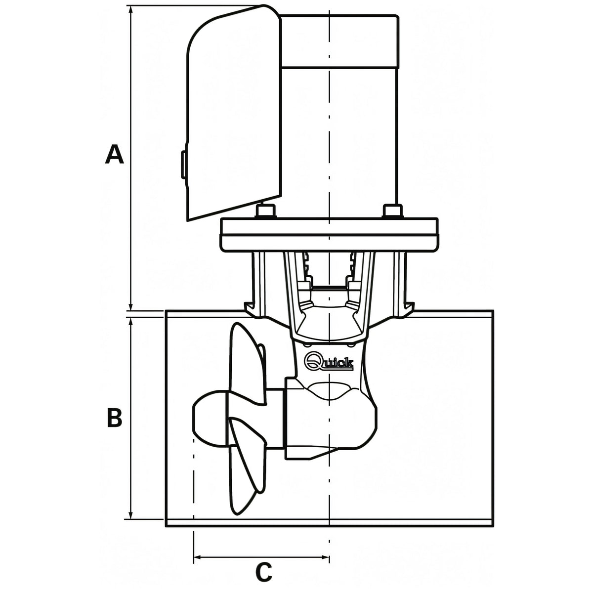 Elica di manovra Quick BTQ 185-55, disegno tecnico