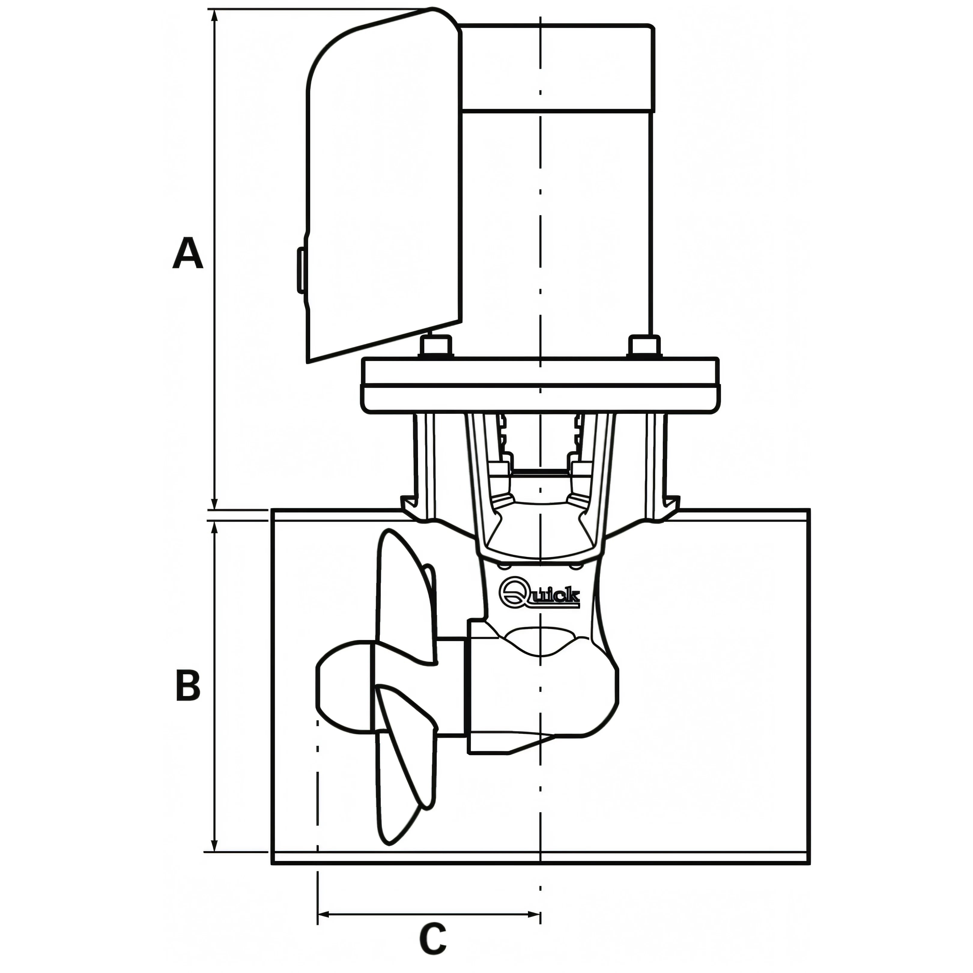 Elica di manovra Quick BTQ 185-55, disegno tecnico