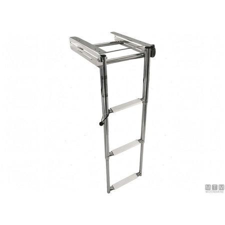 Motomarine scaletta telescopica sotto plancia acciaio inox — 3 gradini