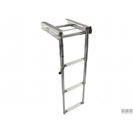 Motomarine scaletta telescopica sotto plancia acciaio inox — 3 gradini