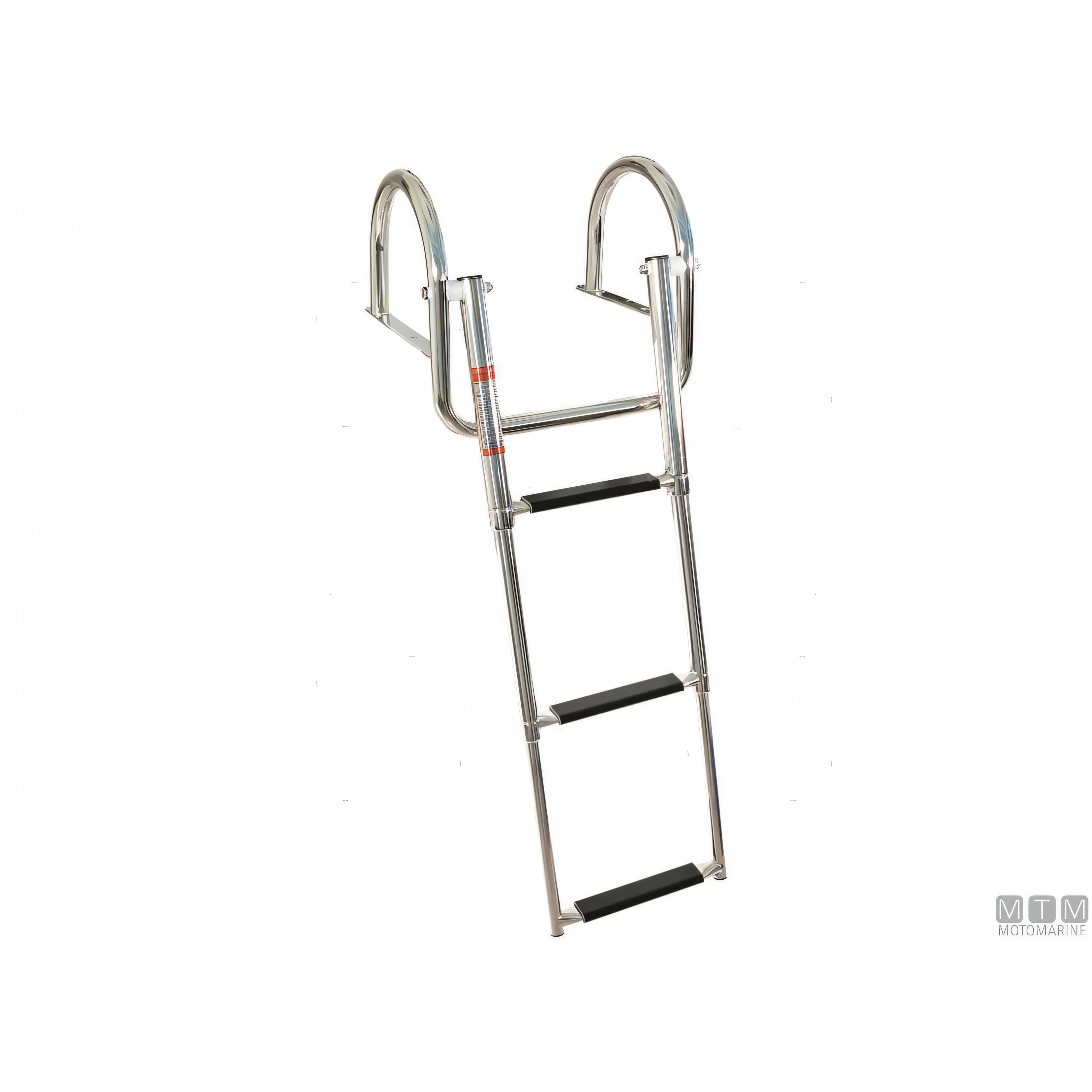 Motomarine scaletta telescopica con passamano in acciaio inox — 3 gradini
