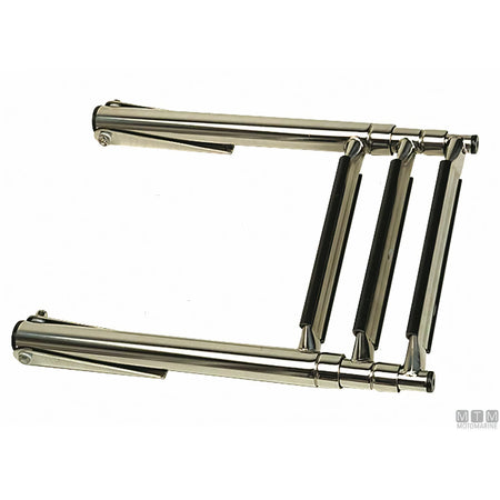 Motomarine Scaletta Telescopica Ribaltabile Acciaio Inox — 3 gradini