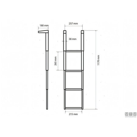 Motomarine scaletta telescopica slim acciaio inox — 3 gradini