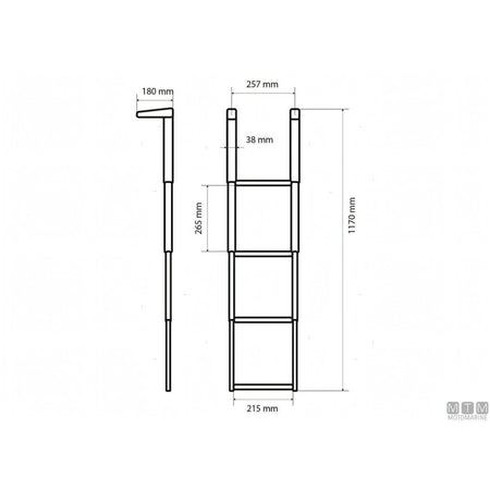 Motomarine scaletta telescopica slim acciaio inox — 4 gradini
