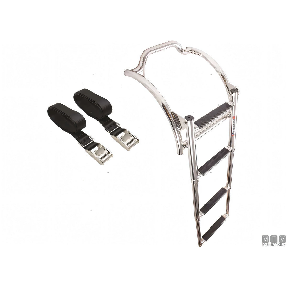 Motomarine scaletta telescopica per gommoni in acciaio inox — 4 gradini