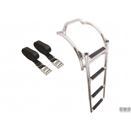 Motomarine scaletta telescopica per gommoni in acciaio inox — 4 gradini