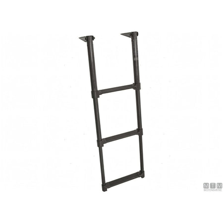 Scaletta telescopica ribaltabile in carbonio con supporti in acciaio inox per plancetta — 3 gradini