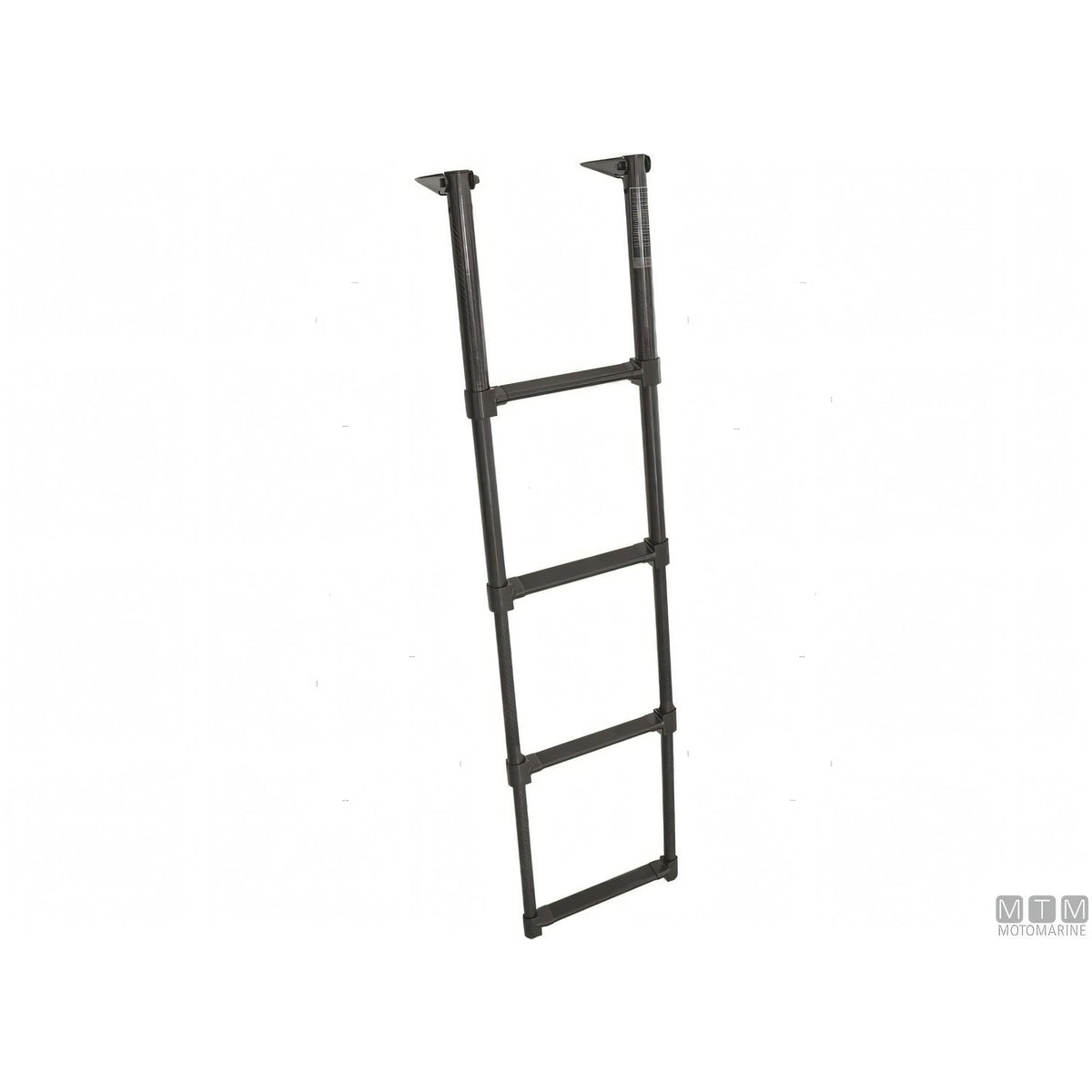 Scaletta telescopica ribaltabile in carbonio con supporti in acciaio inox per plancetta — 4 gradini
