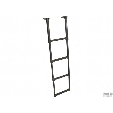 Scaletta telescopica ribaltabile in carbonio con supporti in acciaio inox per plancetta — 4 gradini