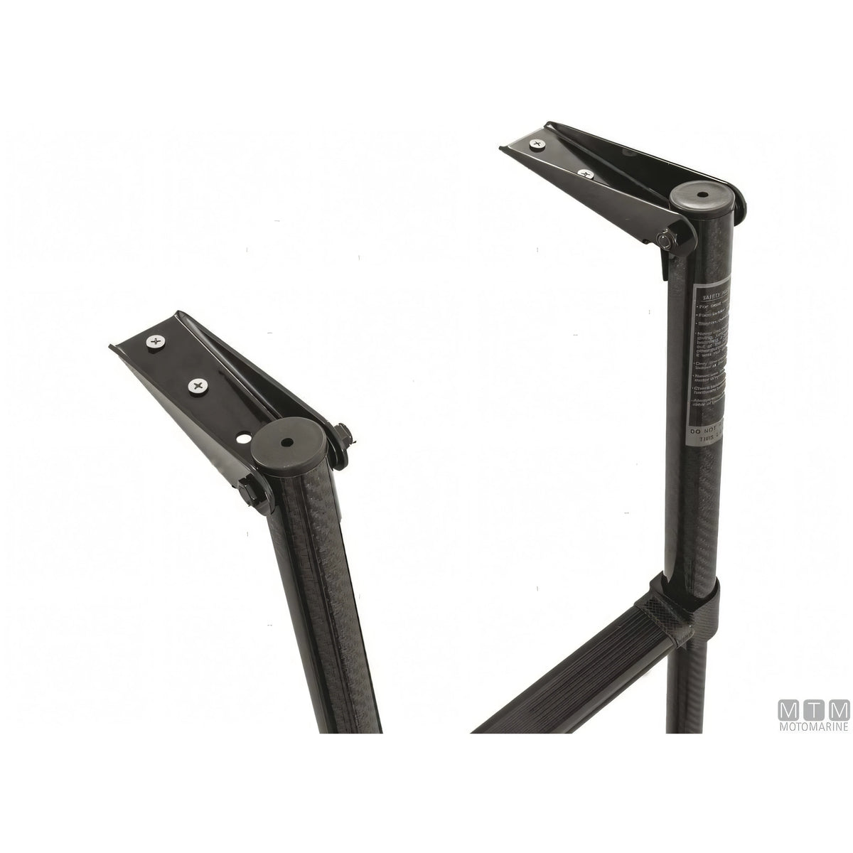 Scaletta telescopica ribaltabile in carbonio con supporti in acciaio inox per plancetta — 4 gradini