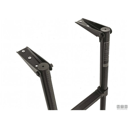 Scaletta telescopica ribaltabile in carbonio con supporti in acciaio inox per plancetta — 4 gradini