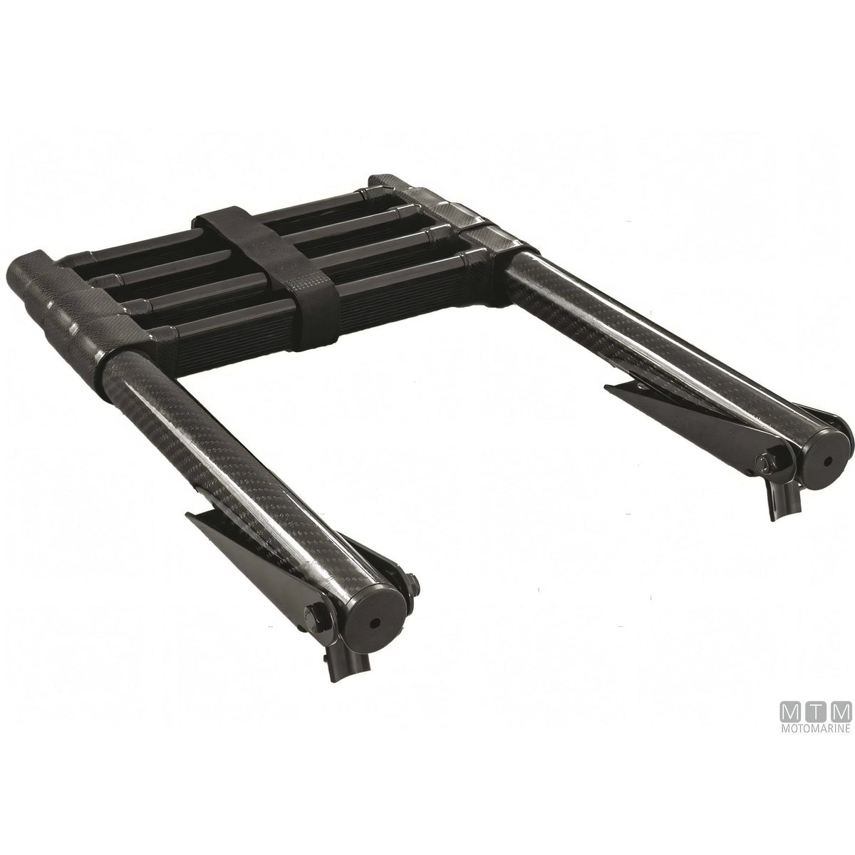 Scaletta telescopica ribaltabile in carbonio con supporti in acciaio inox per plancetta — 4 gradini