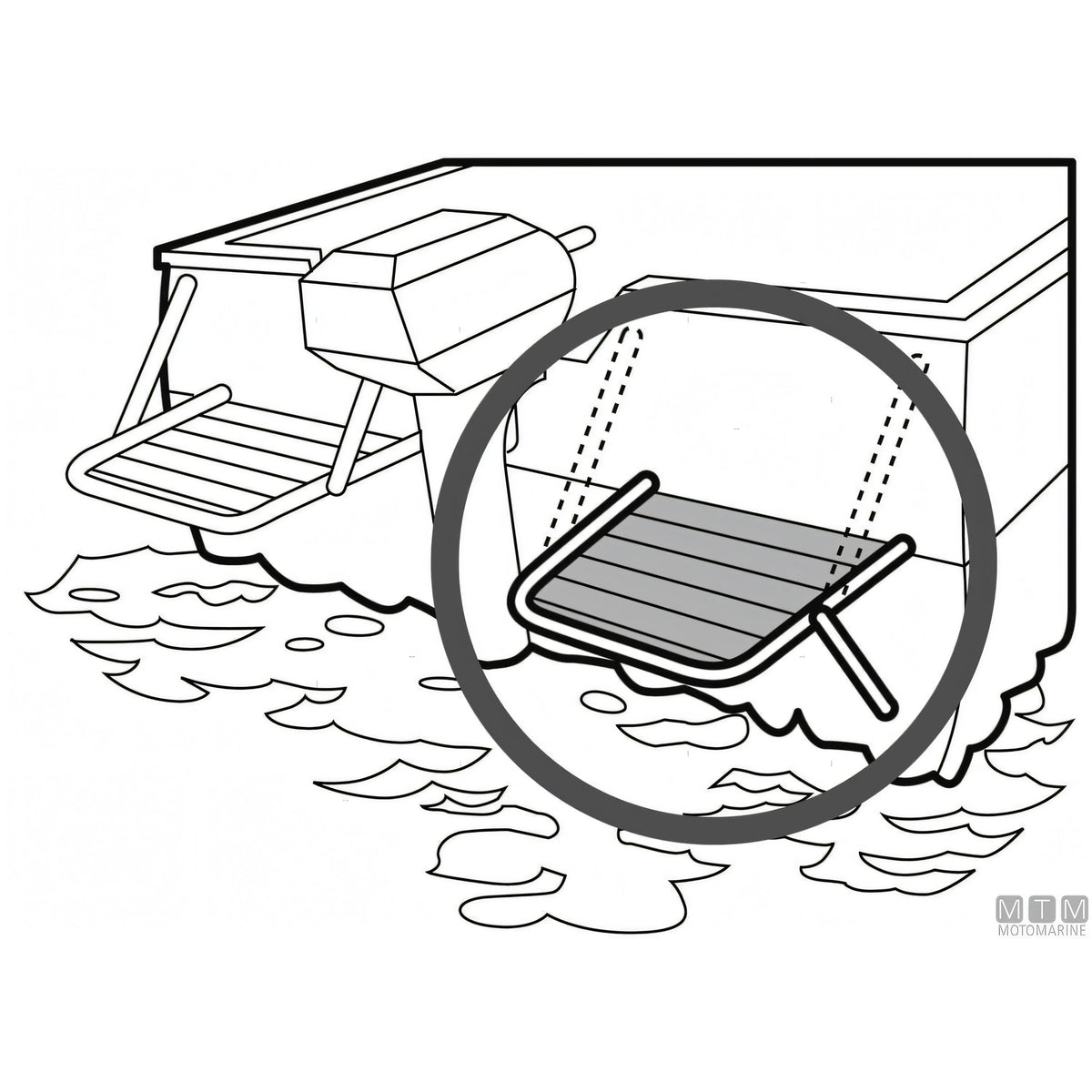 Motomarine Plancetta Minox in acciaio inox e legno — S – 270x390 mm