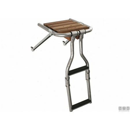 Plancetta Minox Motomarine con scaletta in acciaio inox e legno — S (2 gradini)