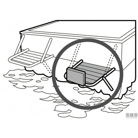 Motomarine plancetta Minox con supporto motore in acciaio inox e legno — S - 270x390 mm