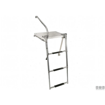 Motomarine plancetta di poppa con scaletta inox e piano in polimero — 355 x 450 mm