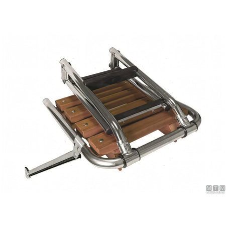 Plancetta Minox Motomarine con scaletta in acciaio inox e legno — L (3 gradini)