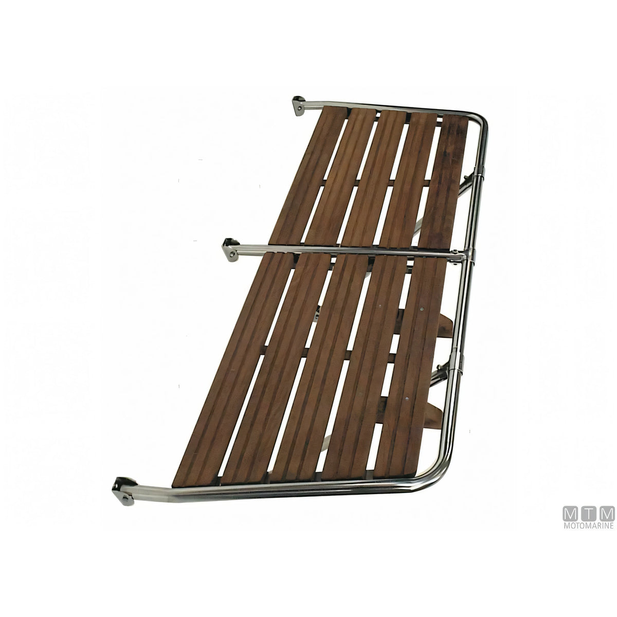 Ceredi plancia di poppa Large acciaio inox e doghe in legno — 150x55 cm