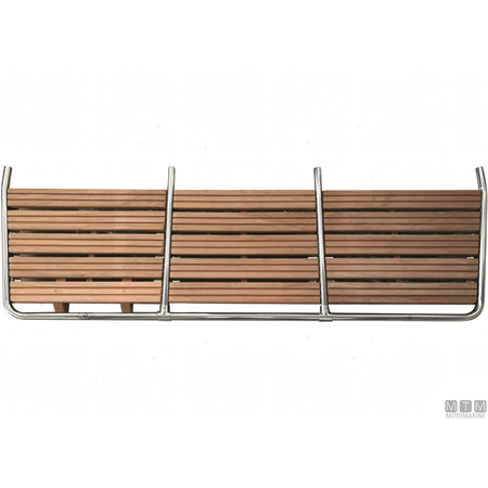 Ceredi plancia di poppa Large acciaio inox e doghe in legno — 175x55 cm