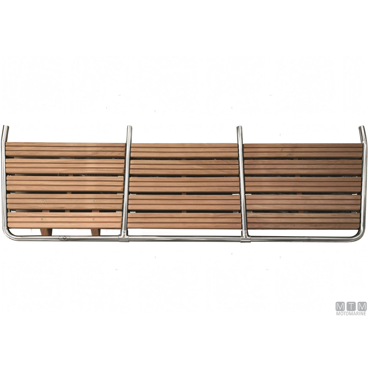 Ceredi plancia di poppa Large acciaio inox e doghe in legno — 200x55 cm