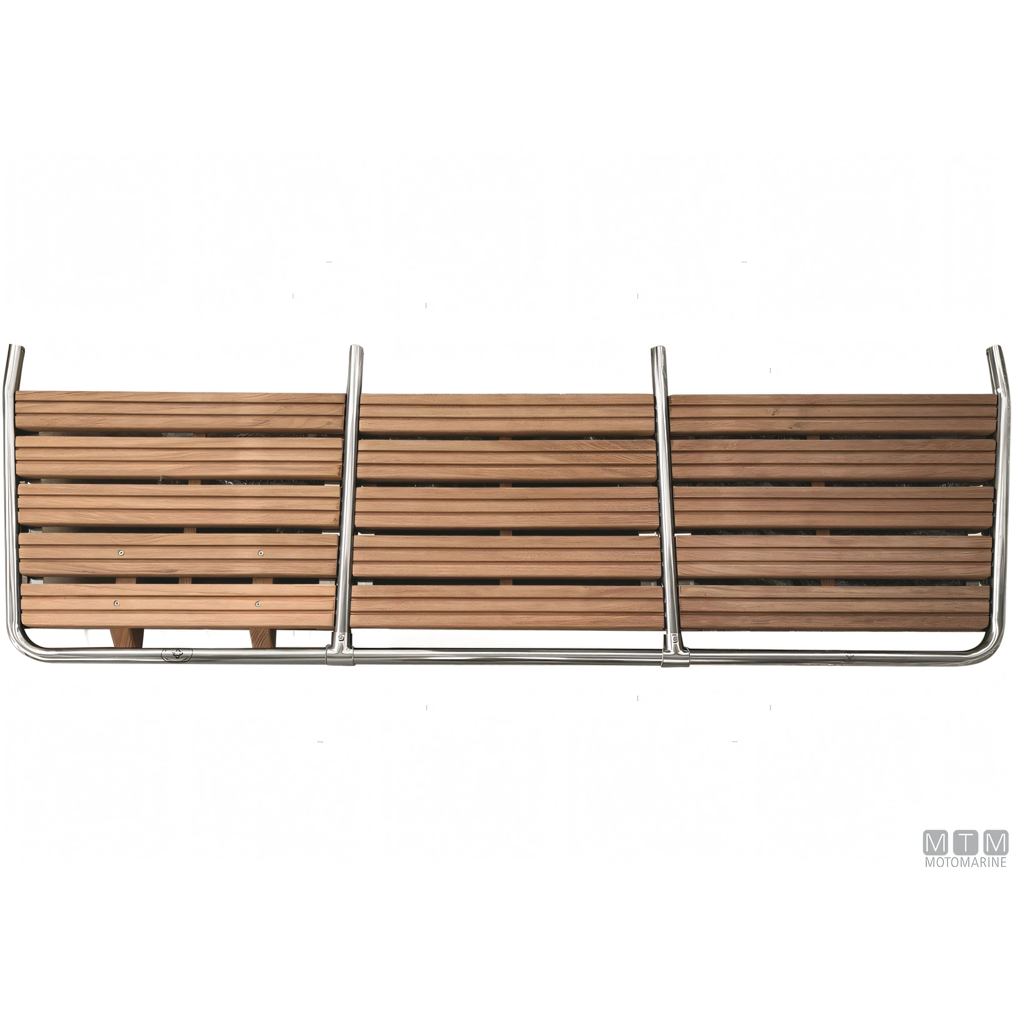 Ceredi plancia di poppa Large acciaio inox e doghe in legno — 200x55 cm