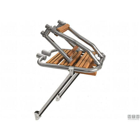 Plancetta Tinox S Motomarine vista dall'alto, doghe in legno marino Doussie