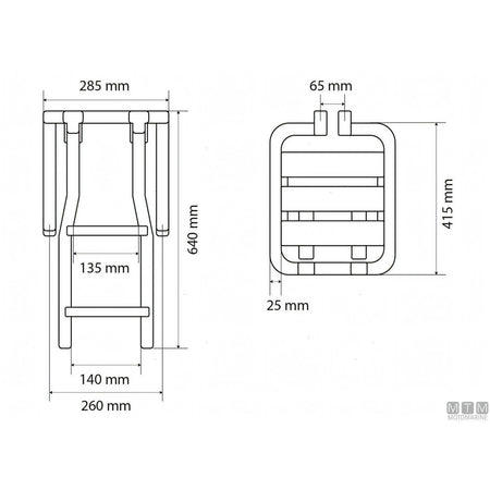 Scaletta pieghevole a 2 gradini della plancetta Tinox S Motomarine in acciaio inox